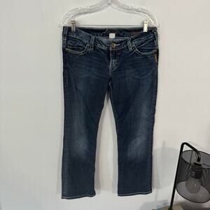 Silver Jeans Santorini Capri Jeans Women's Size 30 Waist Darker Medium Wash